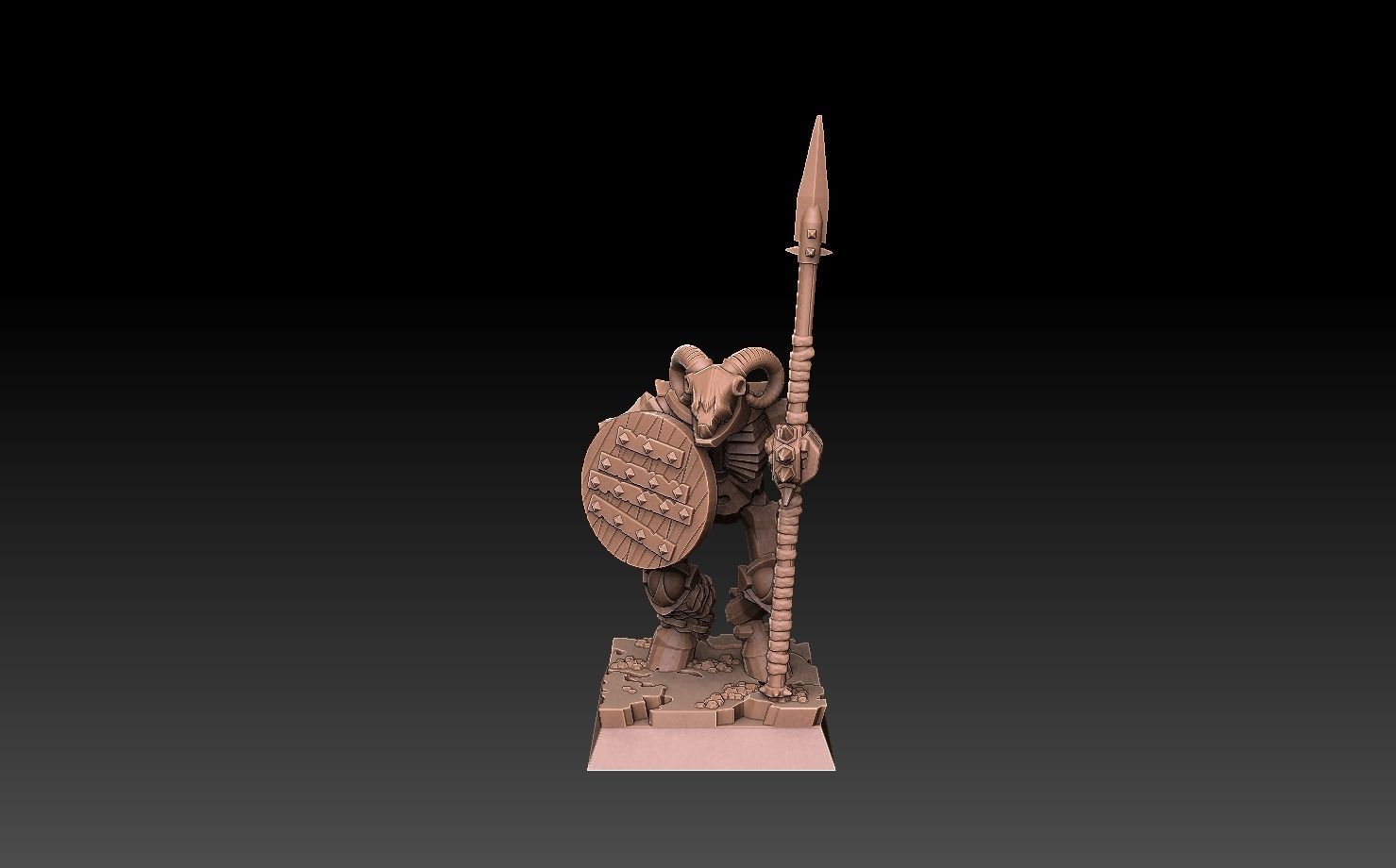 Undead Beastmen Light Spearmen 3D print model_11