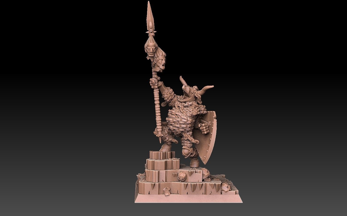 Undead Beastmen Light Spearmen 3D print model_6