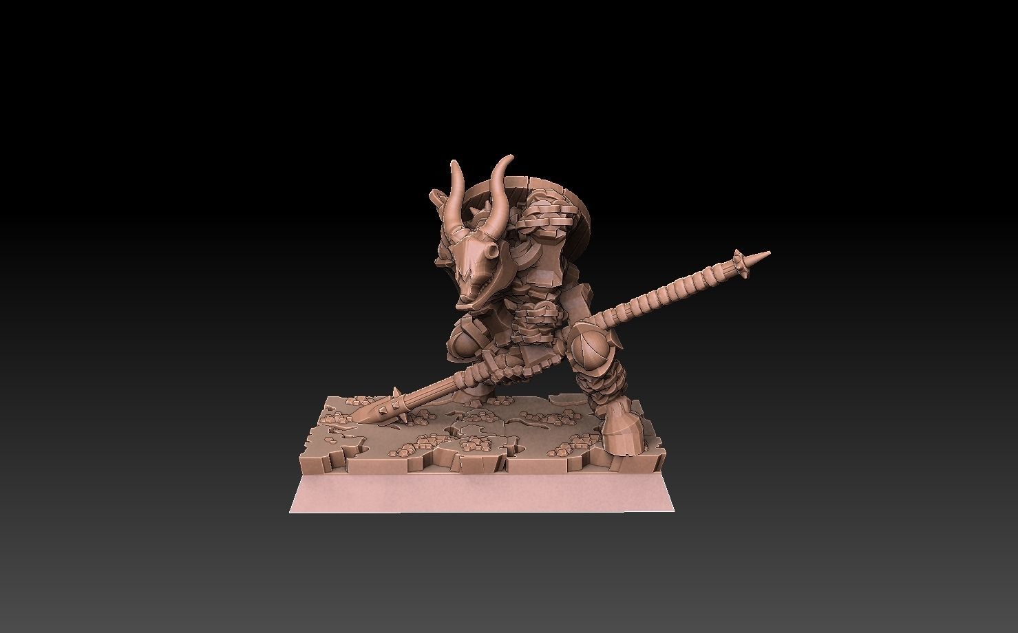Undead Beastmen Light Spearmen 3D print model_7