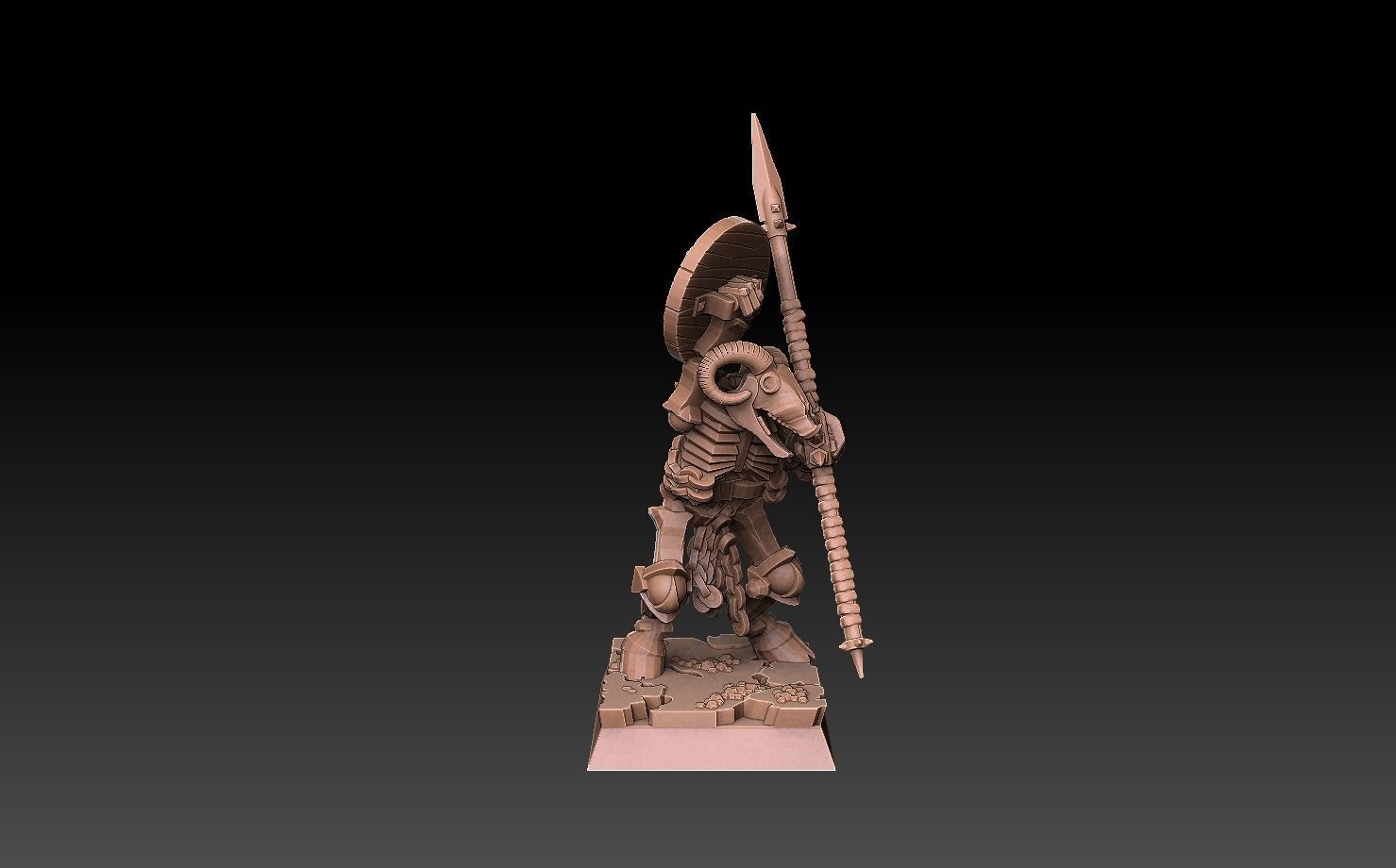 Undead Beastmen Light Spearmen 3D print model_8
