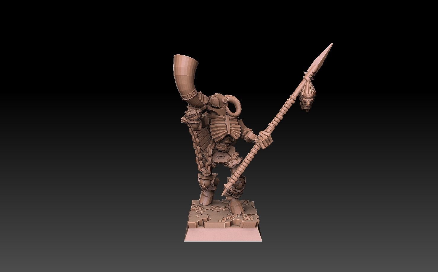 Undead Beastmen Light Spearmen 3D print model_9