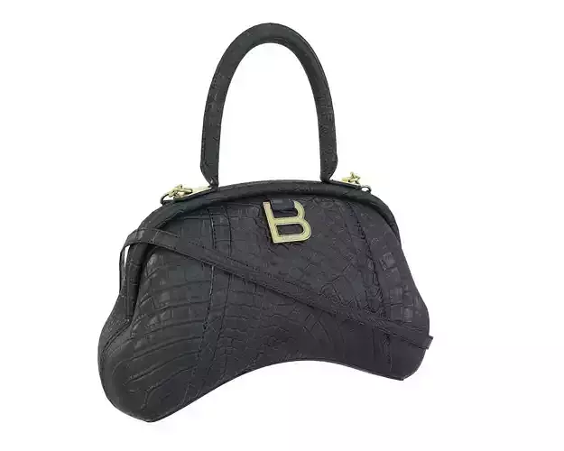 Balenciaga Frame S Tote Bag Black Crocodile