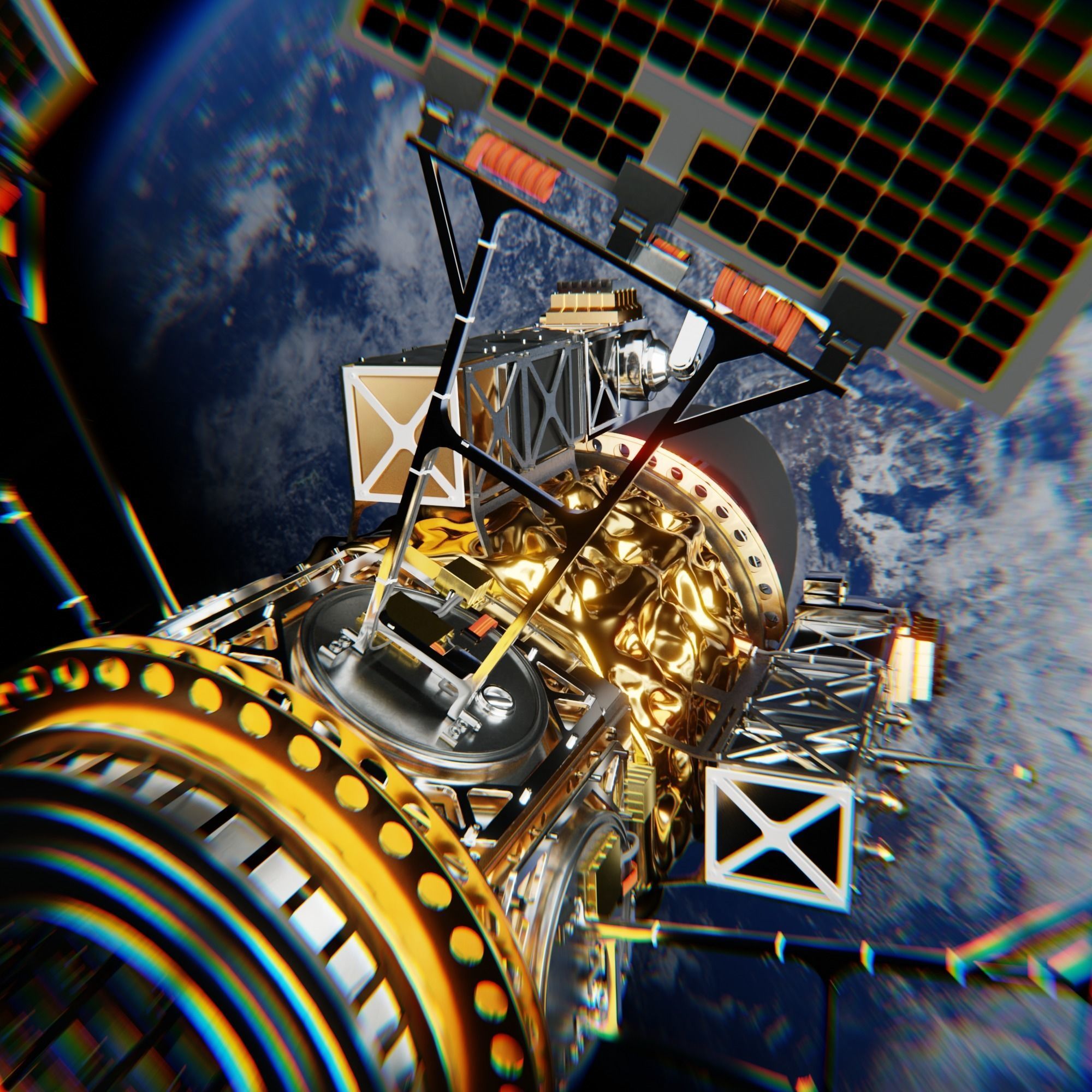 Satellite space blender 3D model_2