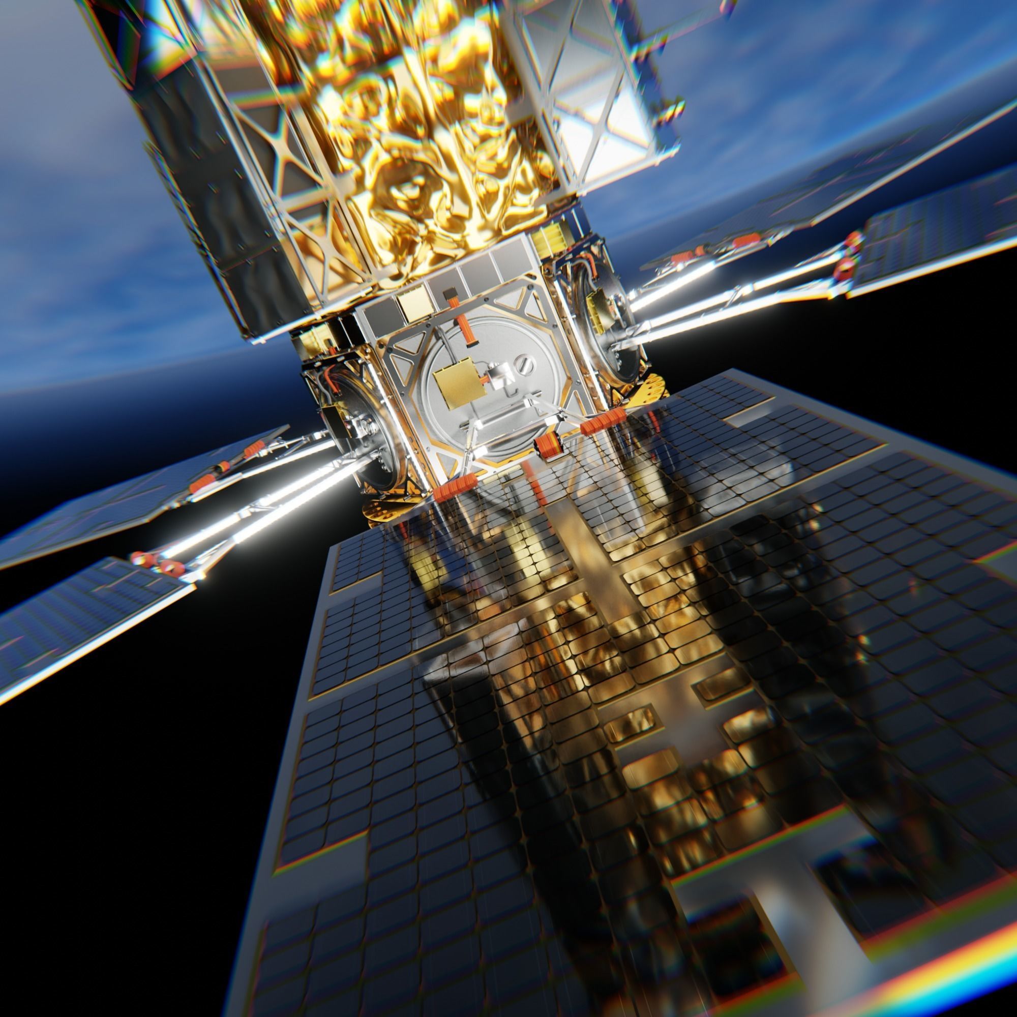 Satellite space blender 3D model_3