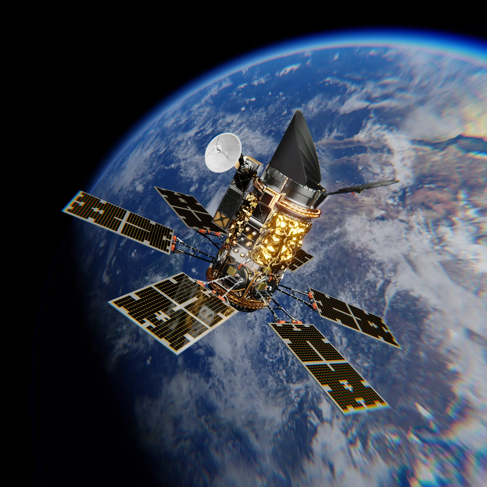 Satellite space blender 3D model_0