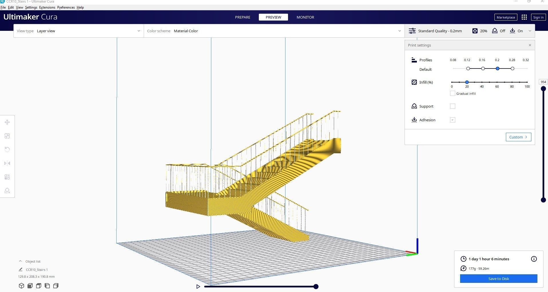 Stairs 1 wooden staircase 3D print model_6