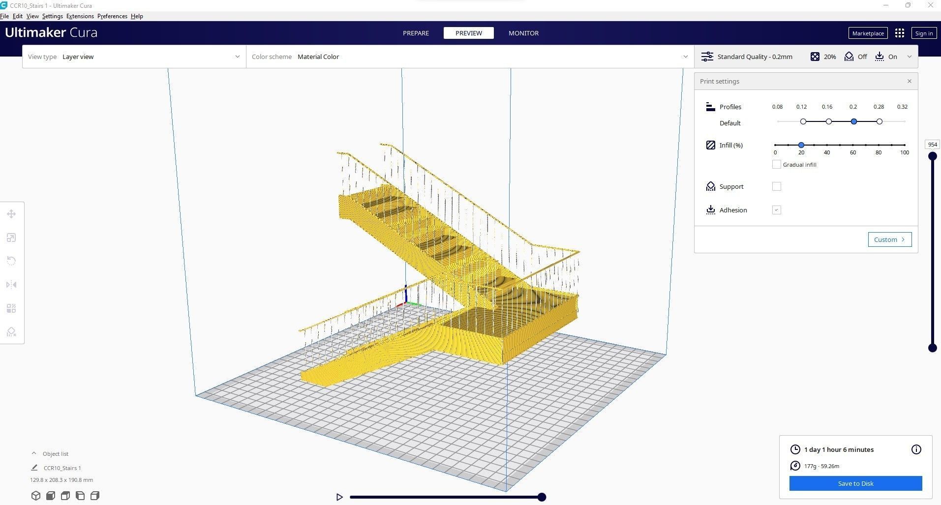 Stairs 1 wooden staircase 3D print model_4