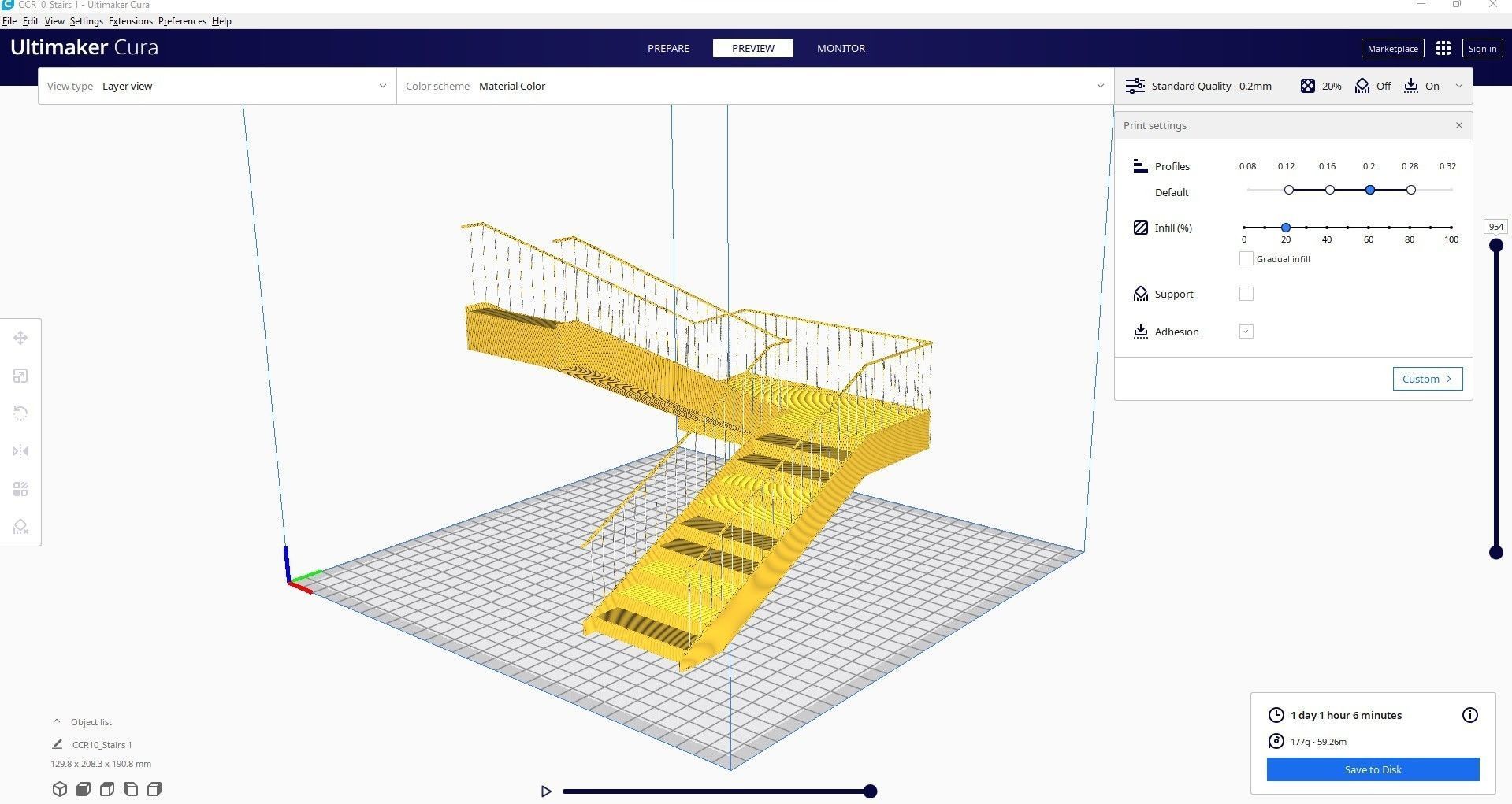 Stairs 1 wooden staircase 3D print model_2