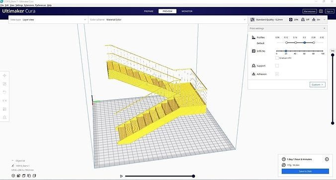 Stairs 1 wooden staircase 3D print model