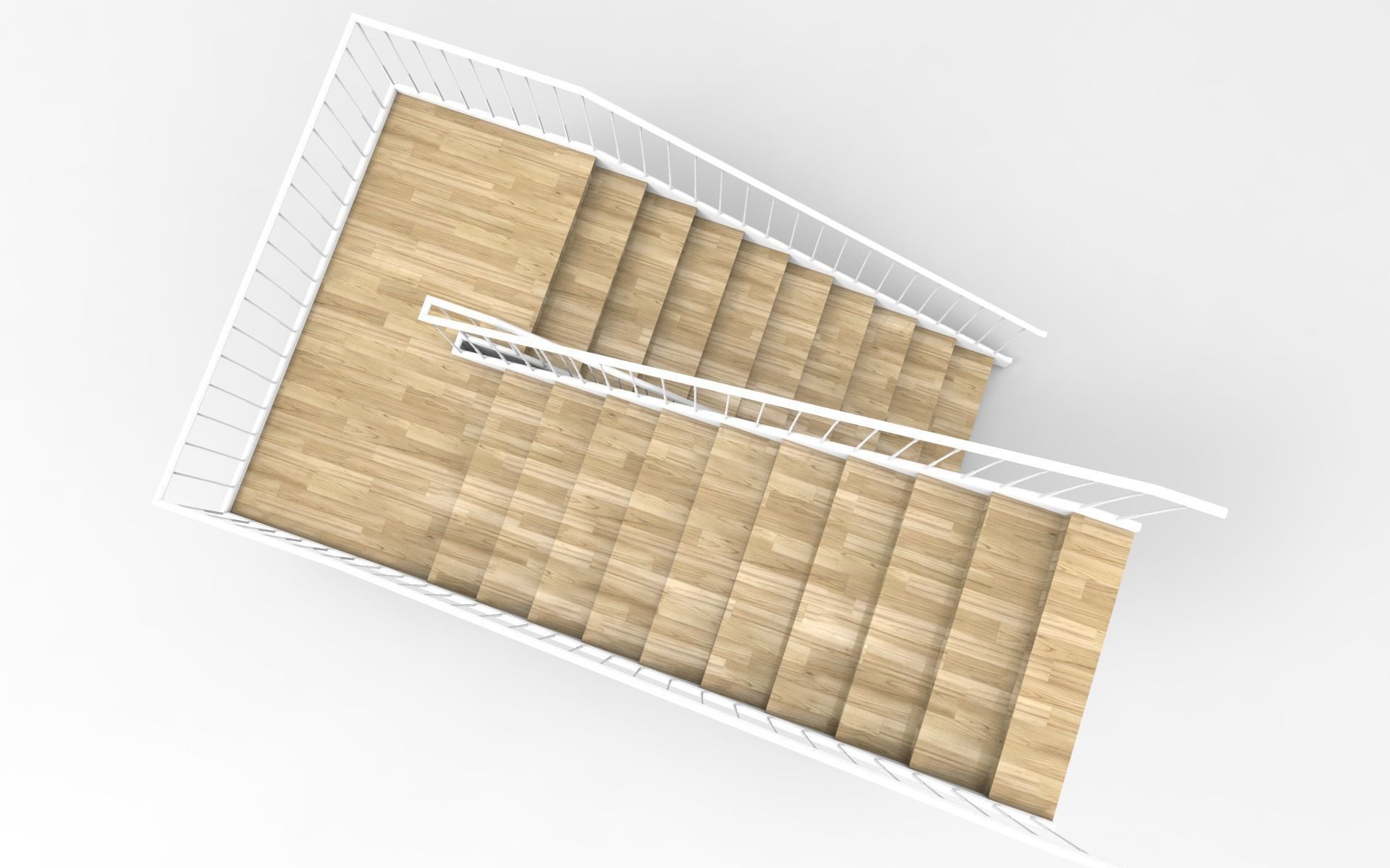 Stairs 1 wooden staircase 3D print model_11
