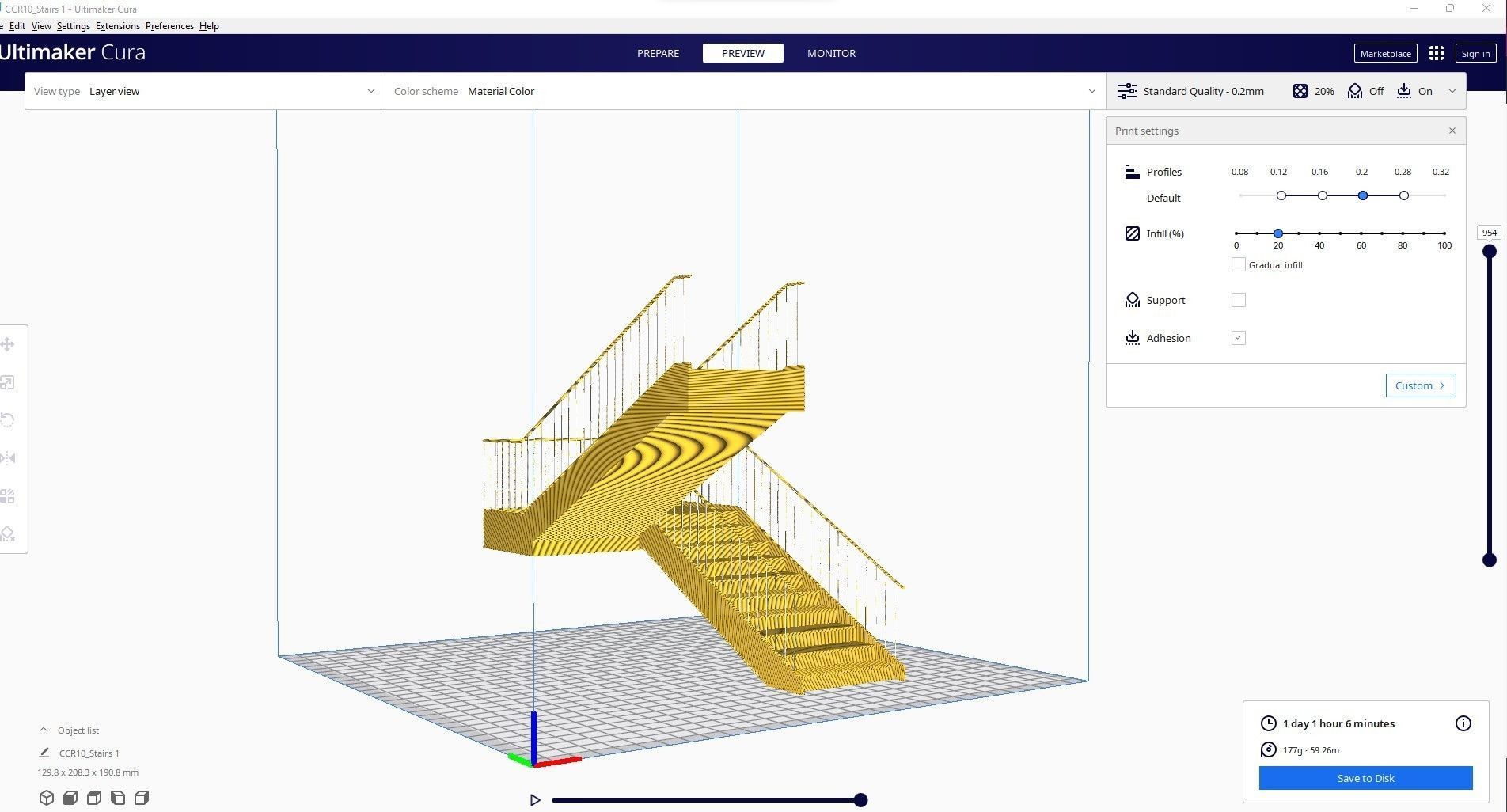 Stairs 1 wooden staircase 3D print model_9