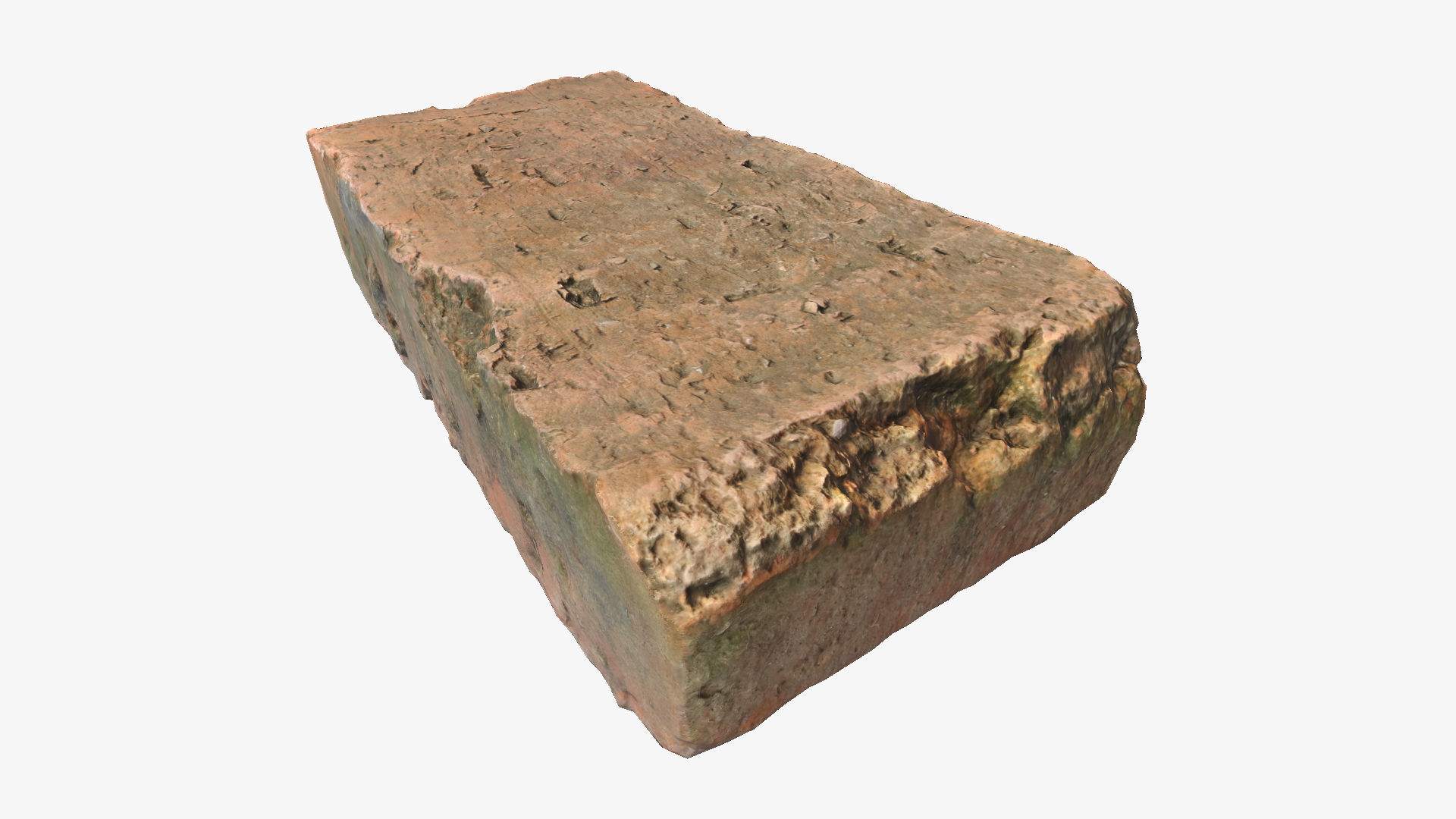 Brick block Low-poly 3D model_2
