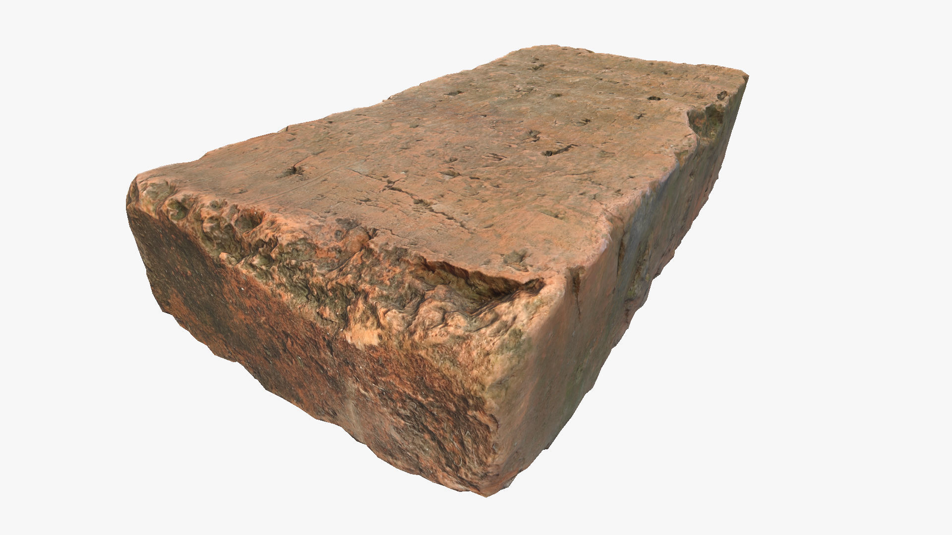 Brick block Low-poly 3D model_1