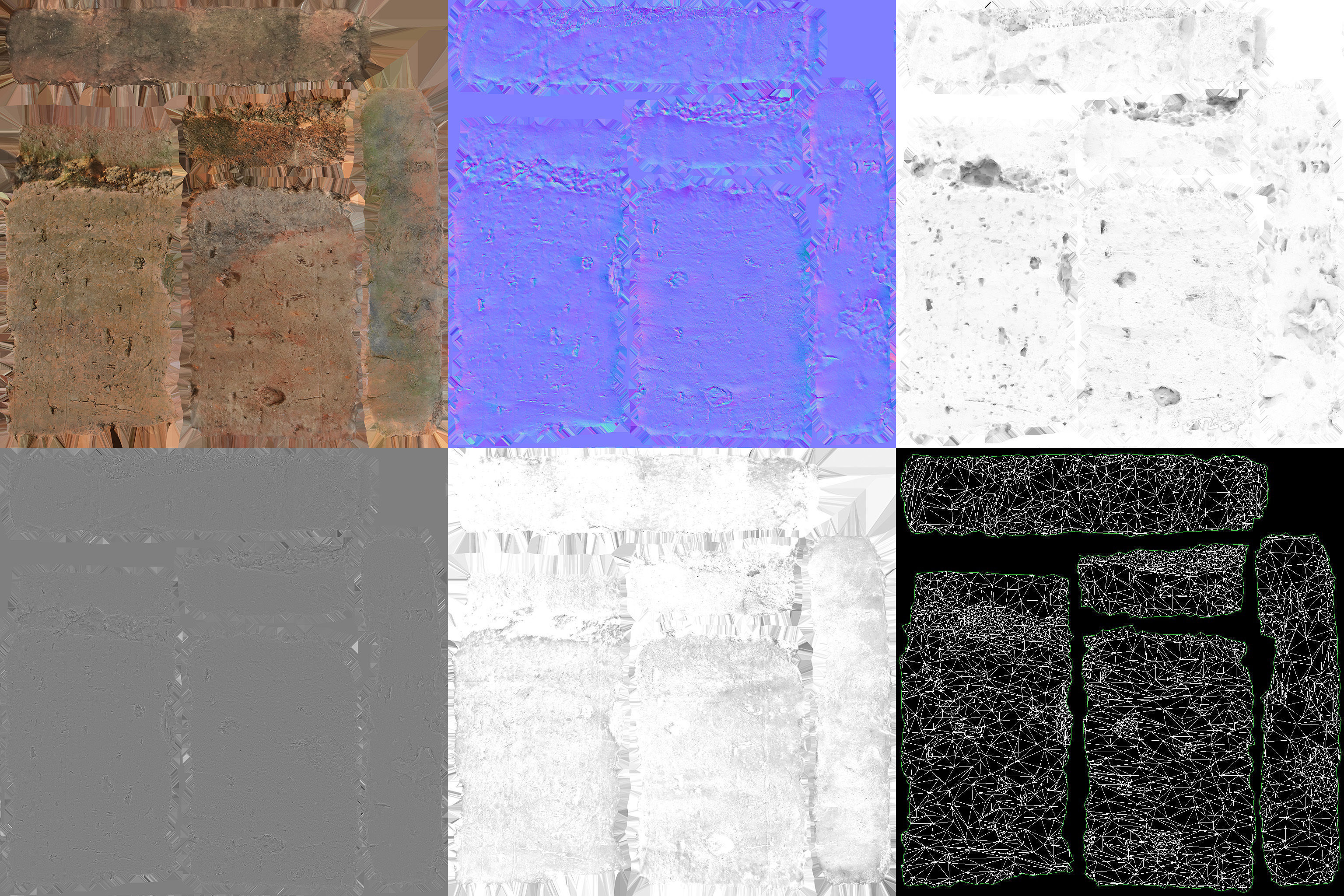 Brick block Low-poly 3D model_12