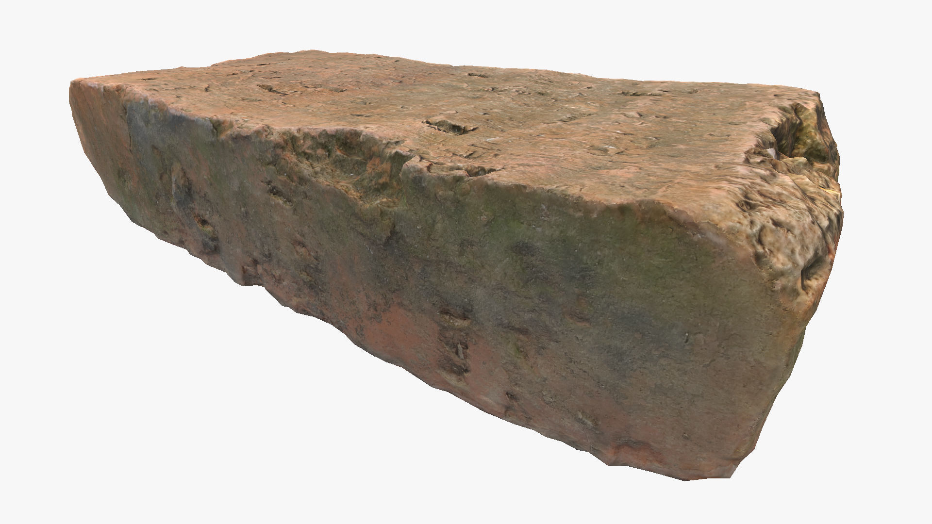 Brick block Low-poly 3D model_4