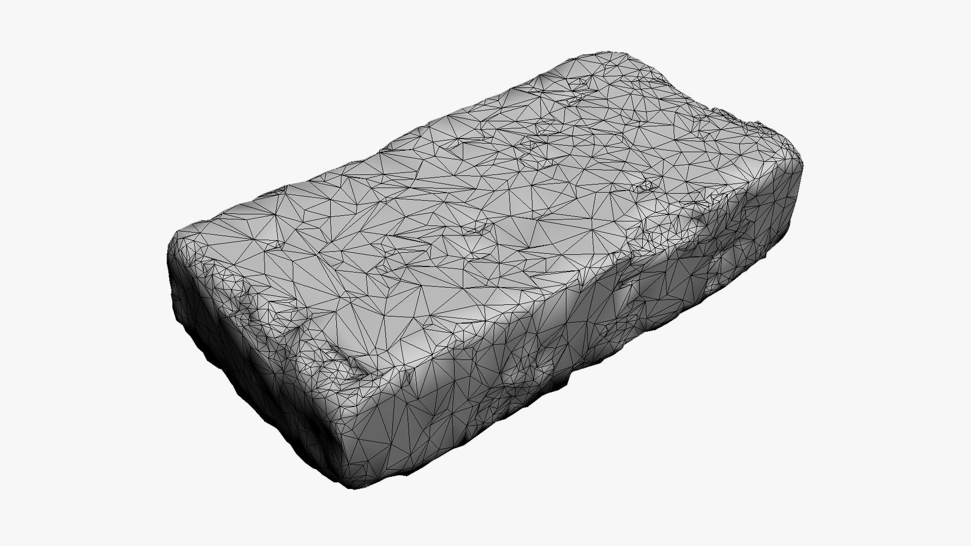 Brick block Low-poly 3D model_9