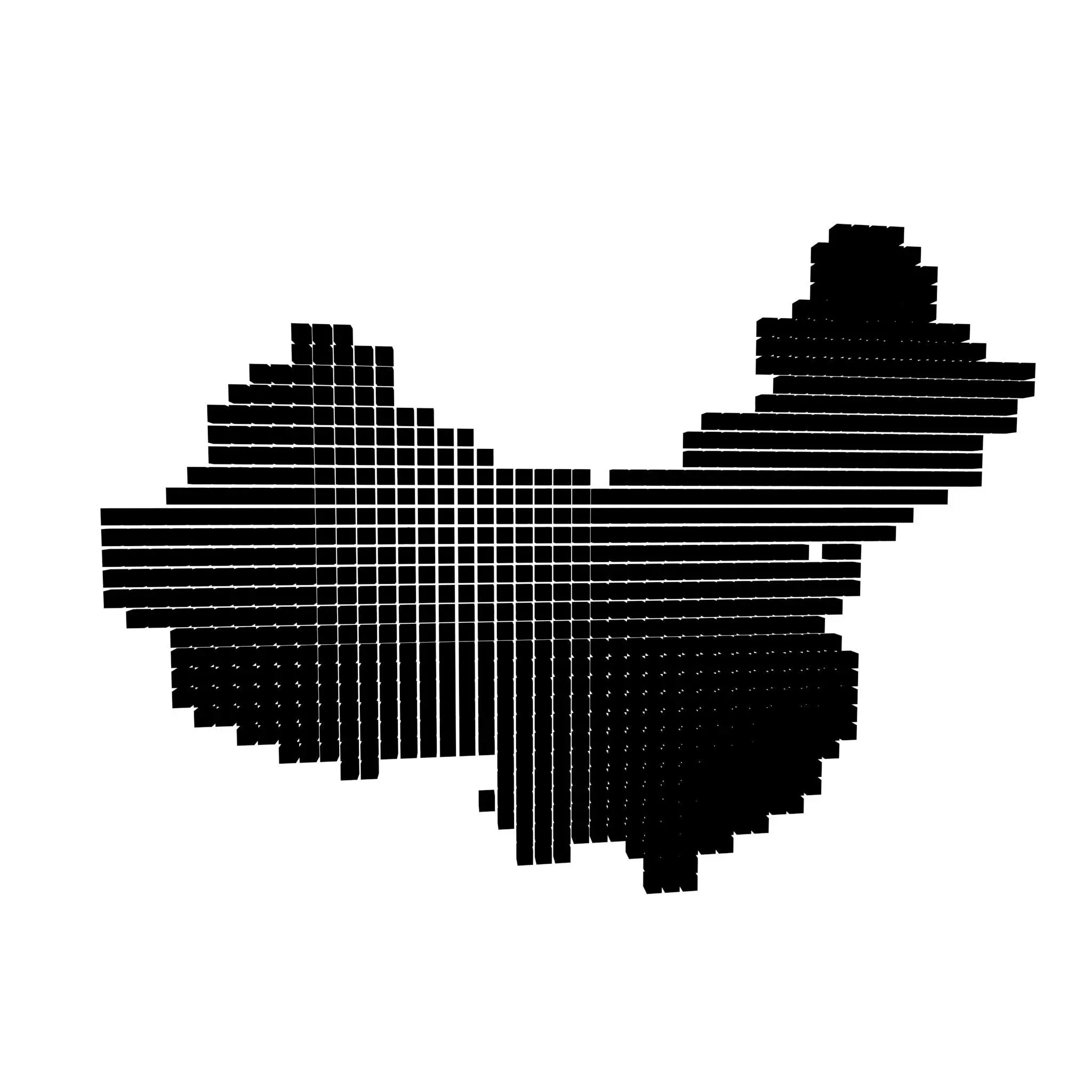 China Map Cube Style v1 004 Low-poly 3D model_0