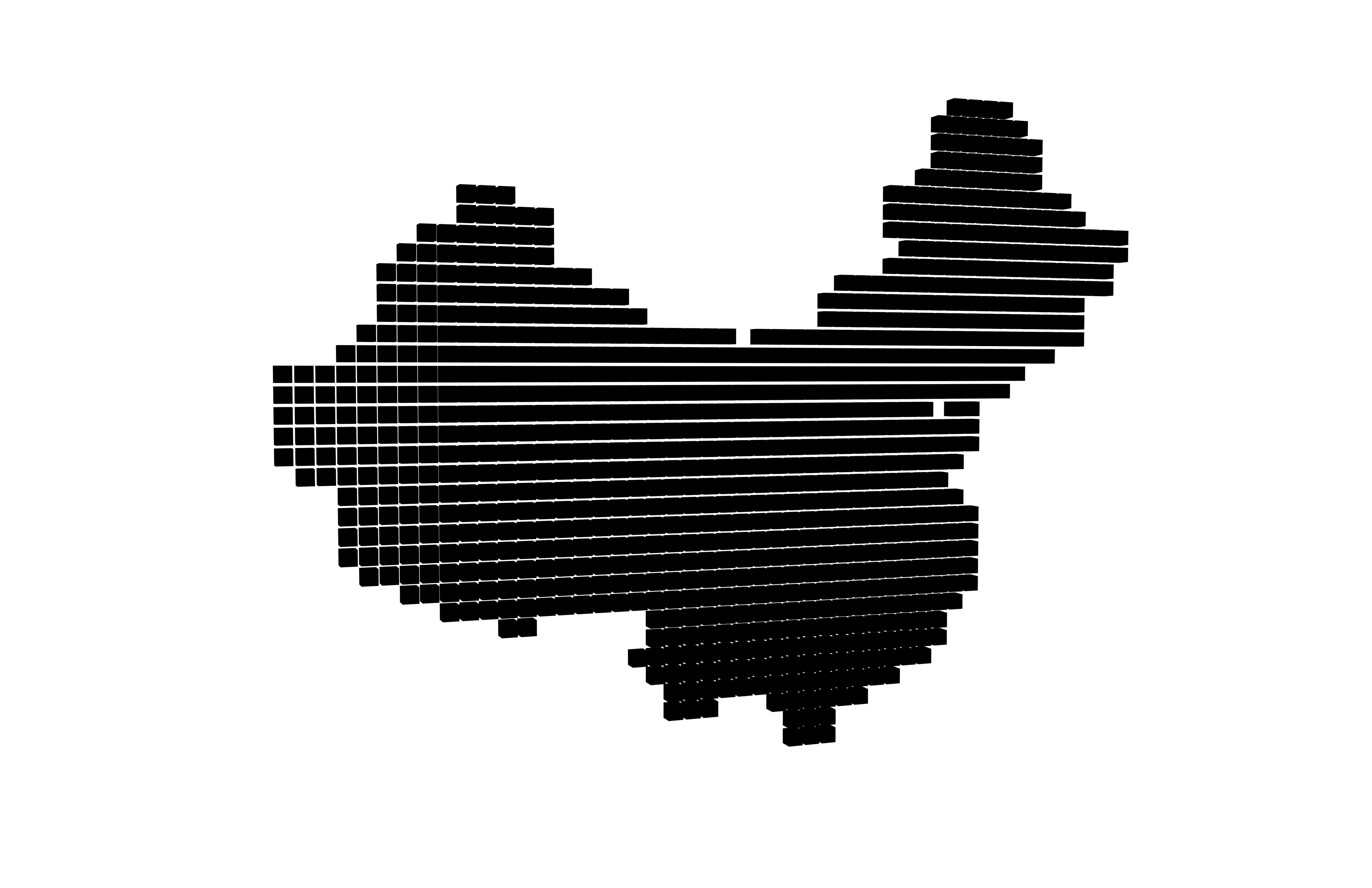 China Map Cube Style v1 004 Low-poly 3D model_1