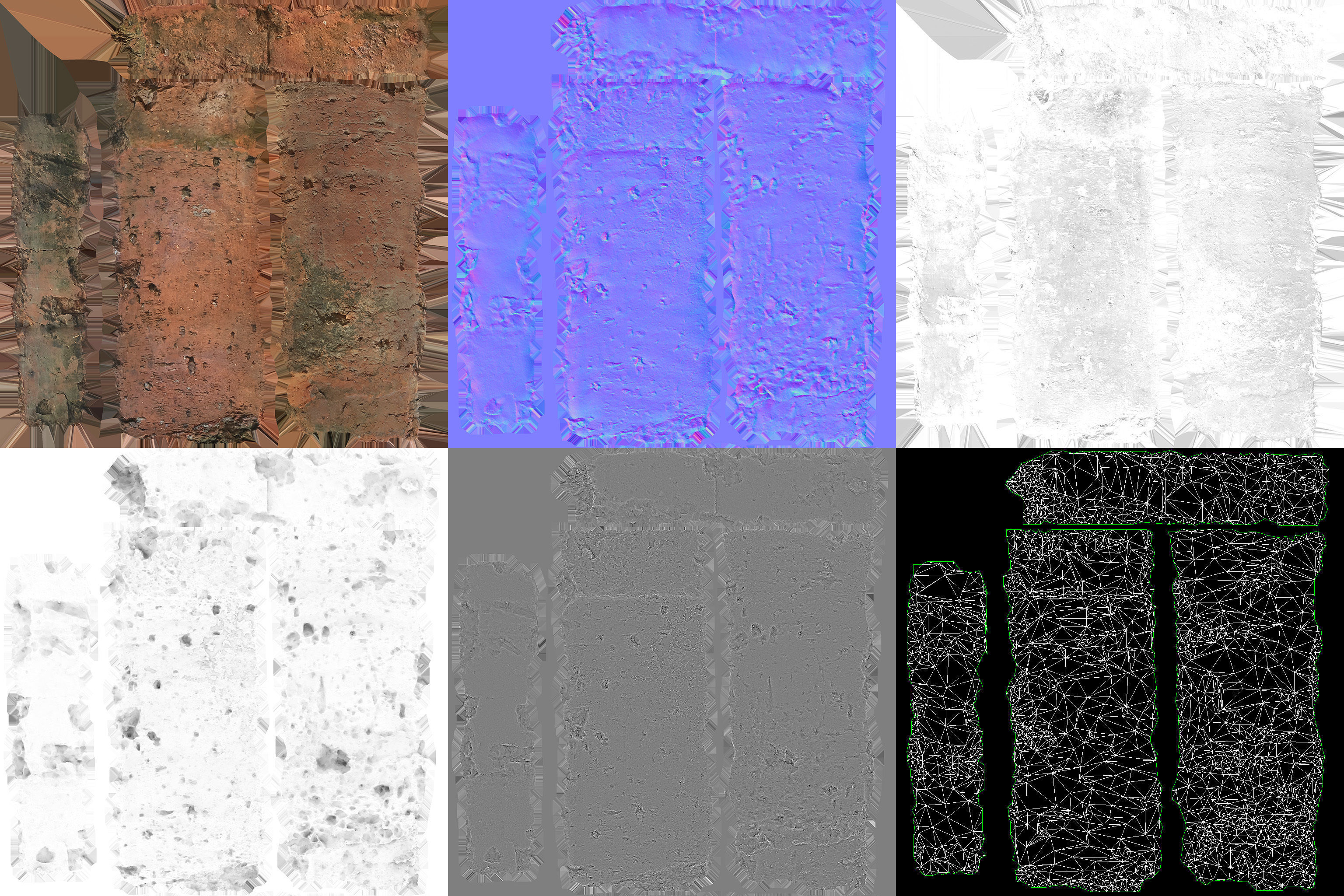 Brick Low-poly 3D model_11