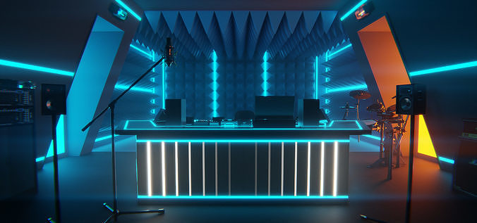 Recording studio 3D model