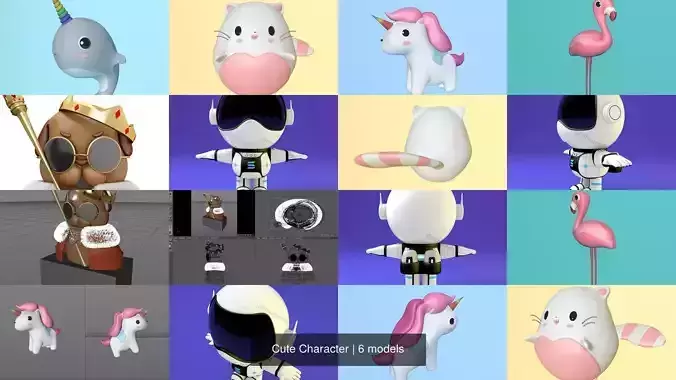Cute Character 3D Model Collection