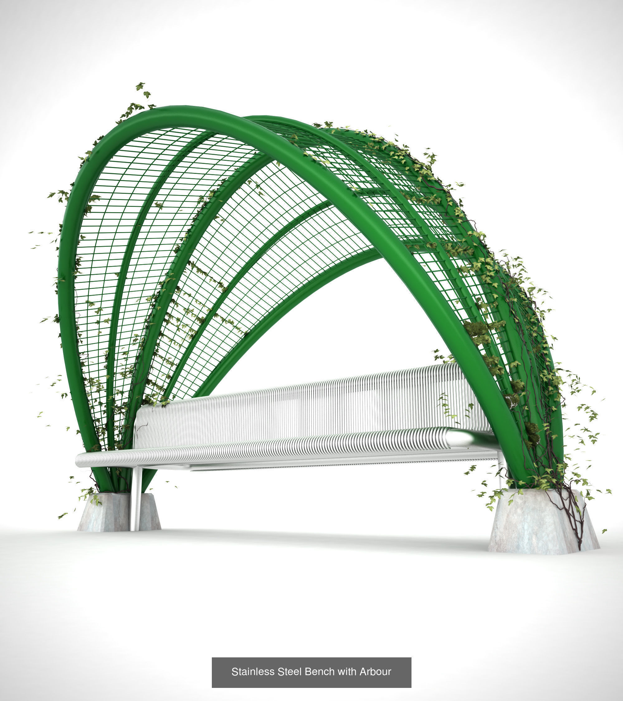 Bench with shelter all series 3D Model Collection_1