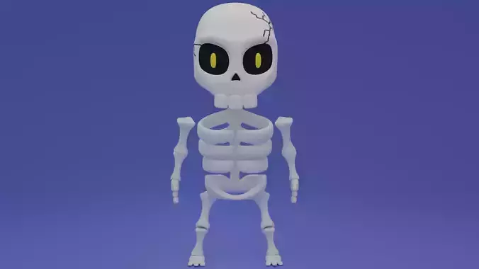 Skeleton Chibi Cute Low-poly 3D model