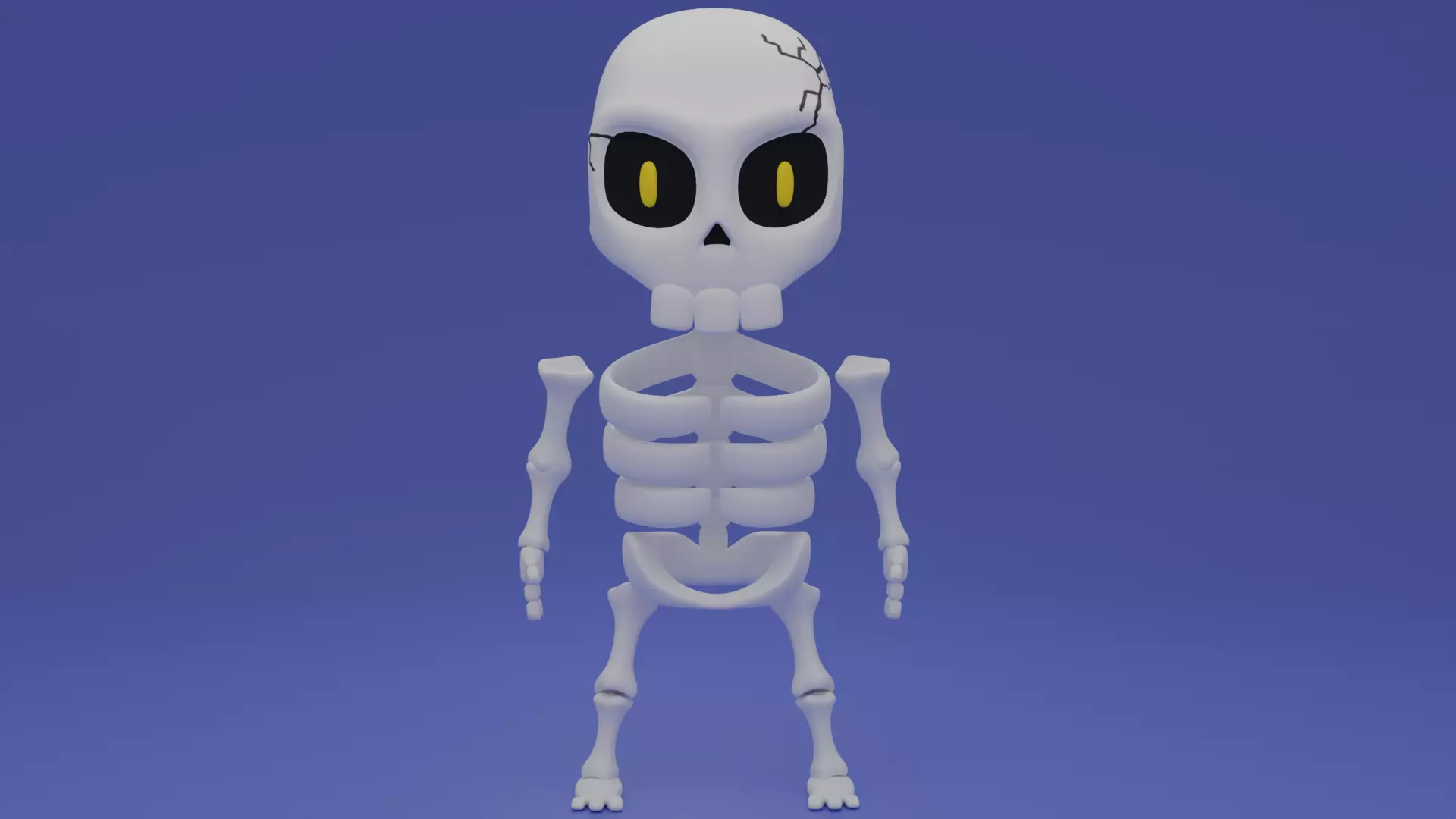 Skeleton Chibi Cute Low-poly 3D model_0