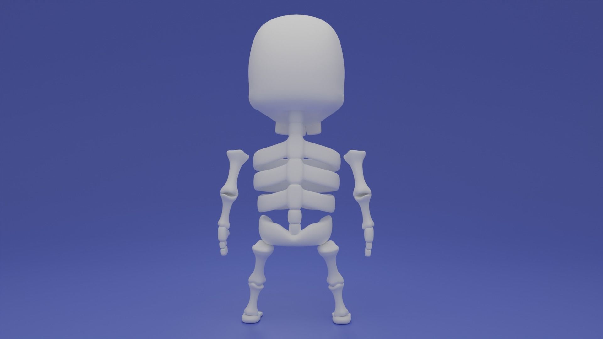 Skeleton Chibi Cute Low-poly 3D model_3
