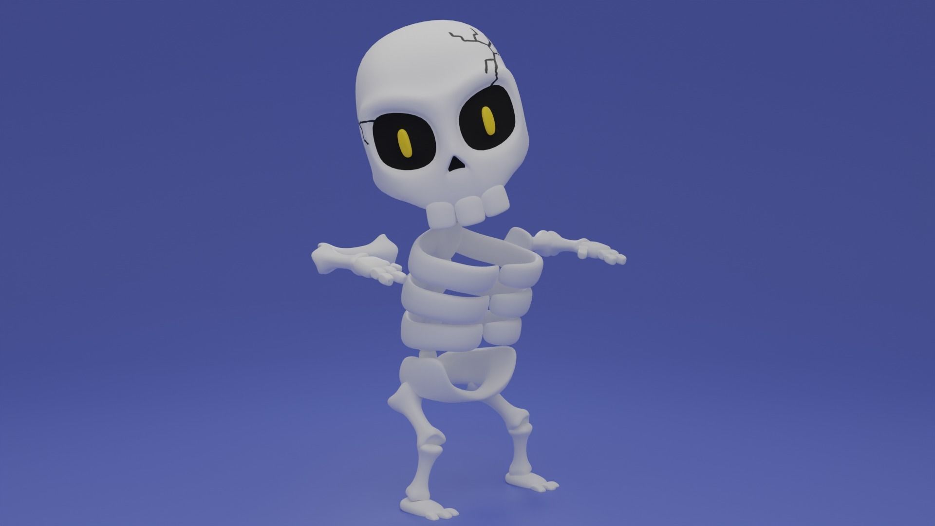 Skeleton Chibi Cute Low-poly 3D model_5