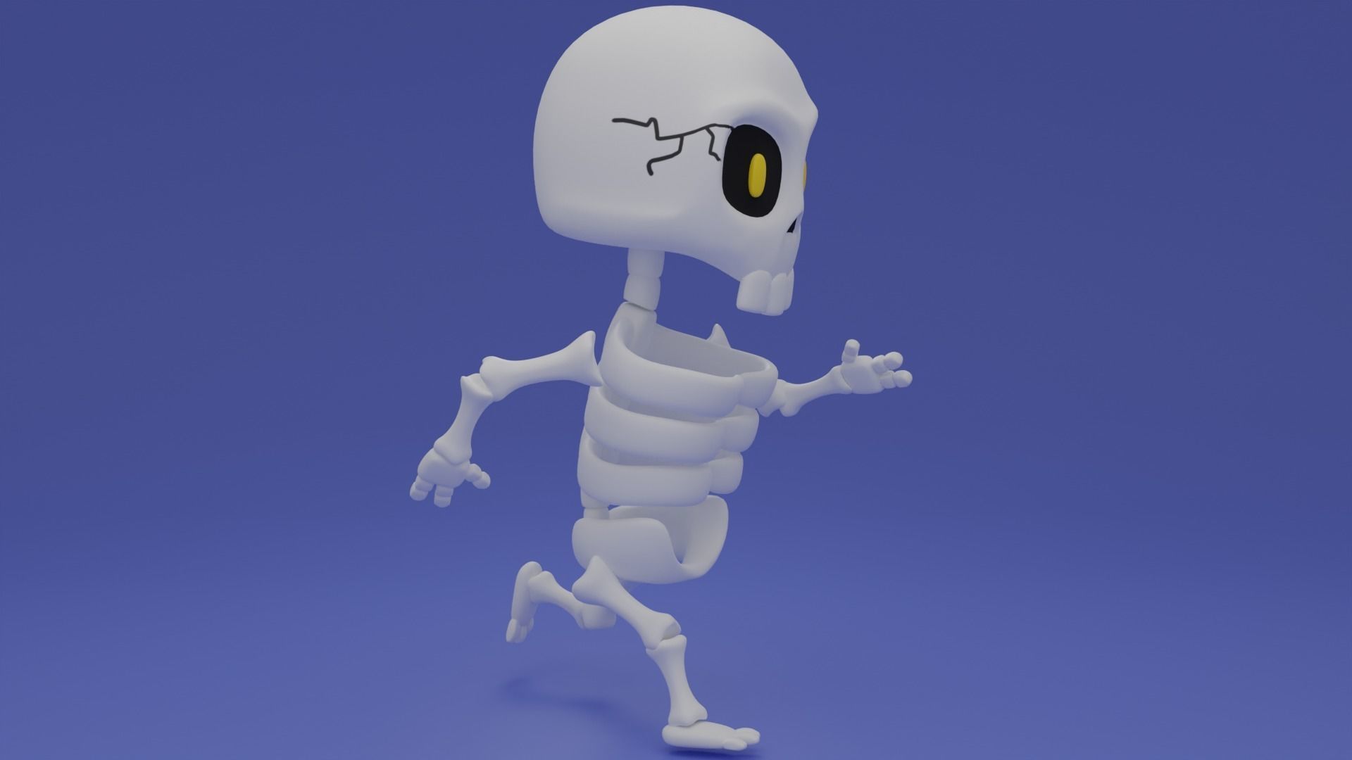 Skeleton Chibi Cute Low-poly 3D model_1