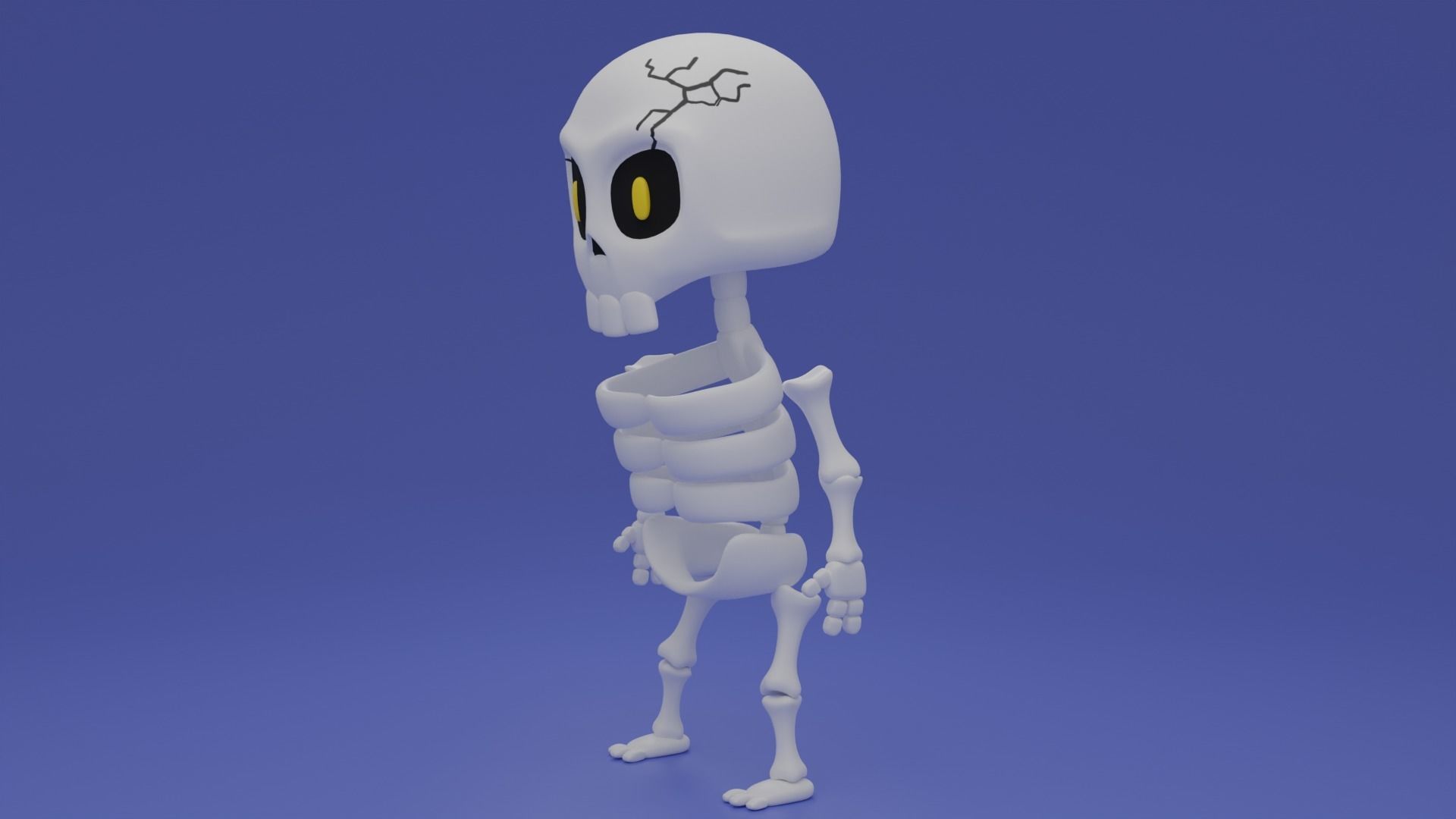 Skeleton Chibi Cute Low-poly 3D model_2
