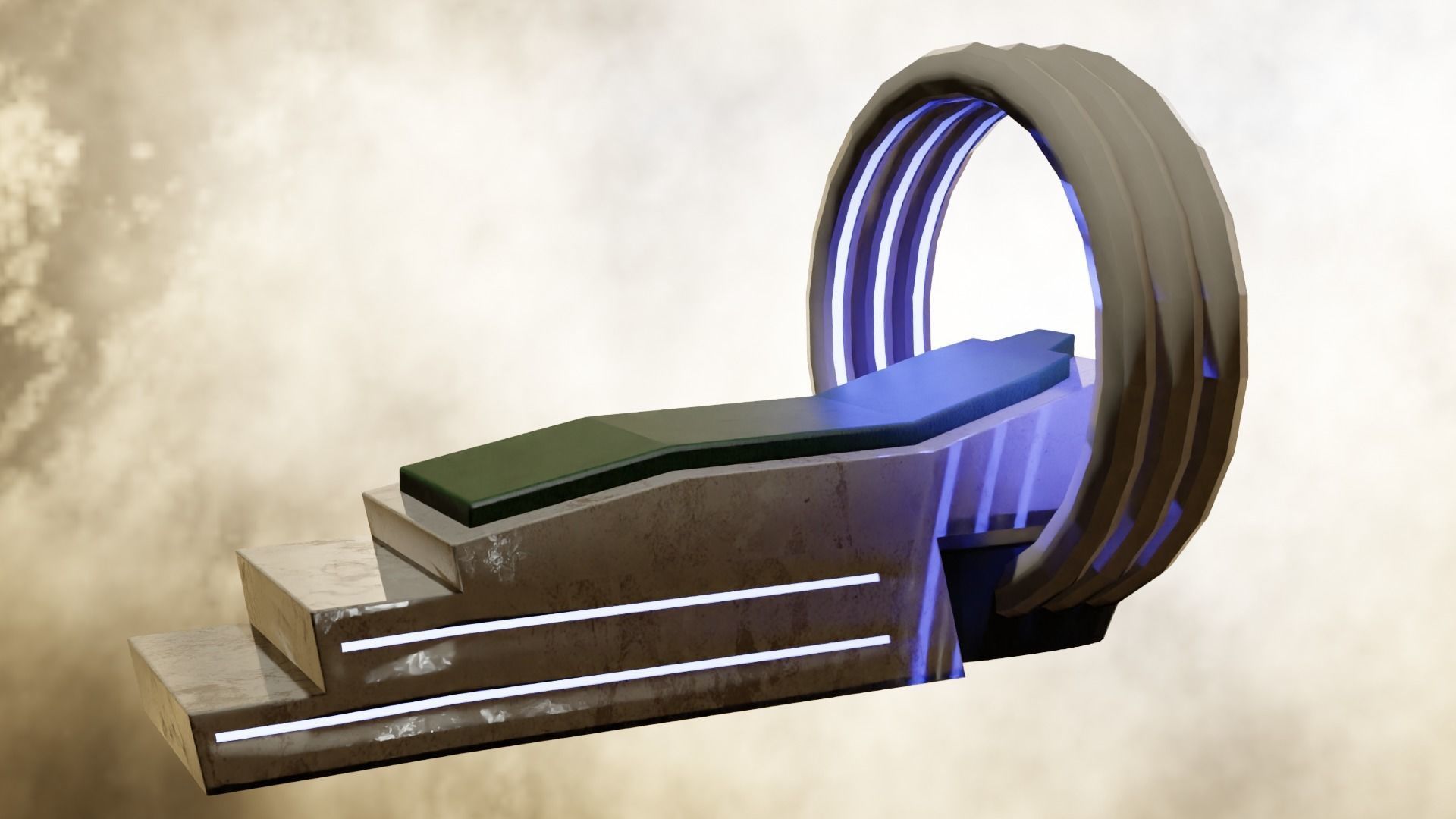 bed sci-fi Low-poly 3D model_4