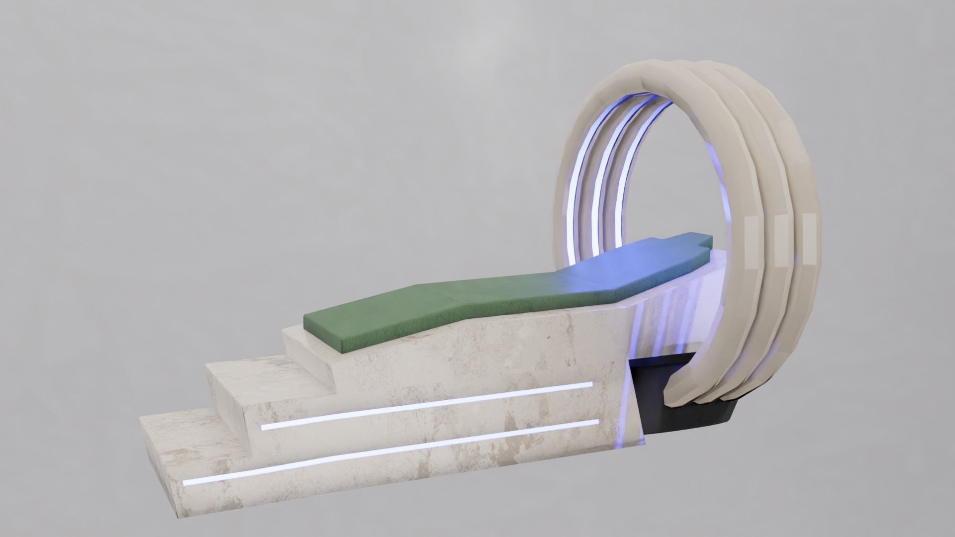 bed sci-fi Low-poly 3D model_3