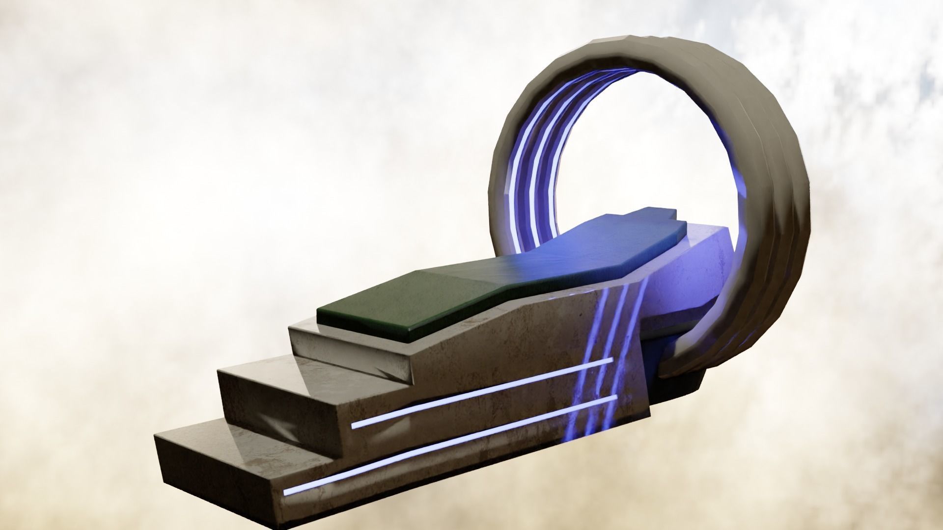 bed sci-fi Low-poly 3D model_1