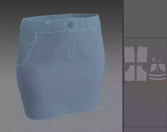 Short skirt-Marvelous Designer