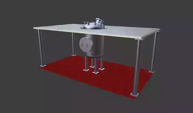 Cylindrical Vessel with Support structure 3D model