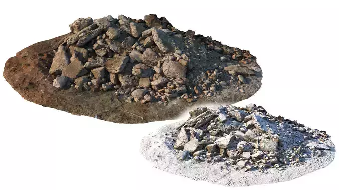 Pile of ruins 02 summer and winter versions 3D model