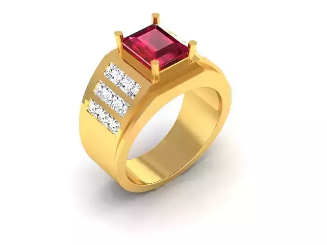 Solitaire Engagement Wedding Women Princess Ring 3D print model
