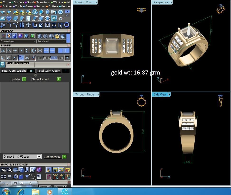 Solitaire Engagement Wedding Women Princess Ring 3D print model_6