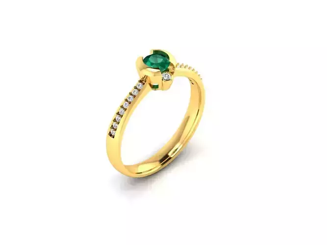 Solitaire Engagement Wedding Women Ring 3D print model