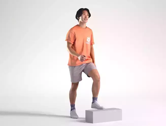 Man Casual Walking Stairs Low poly Chris 2315