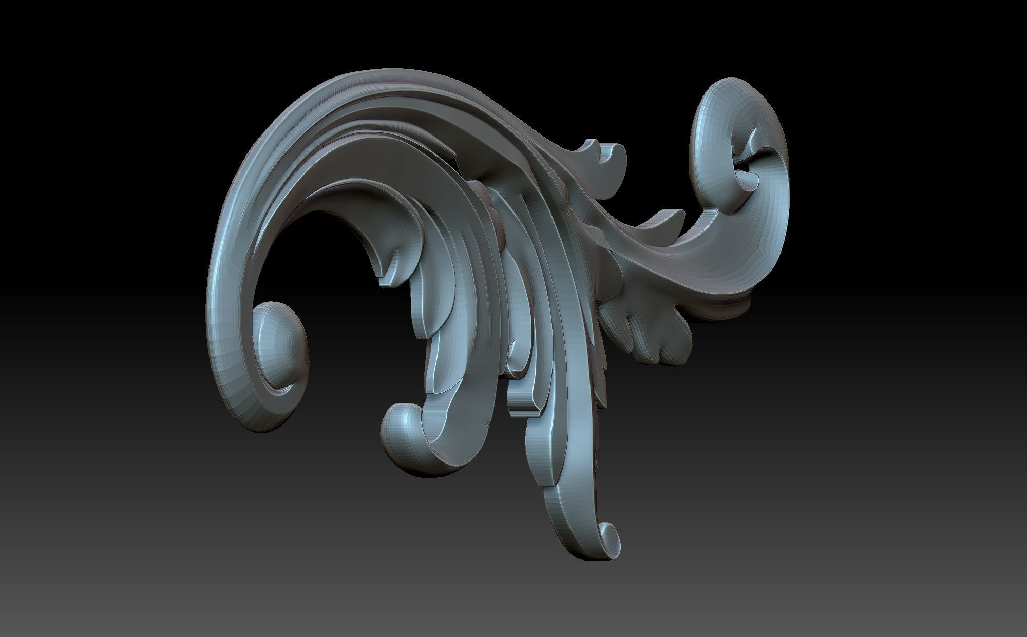 Floral ornament 3D print model_3