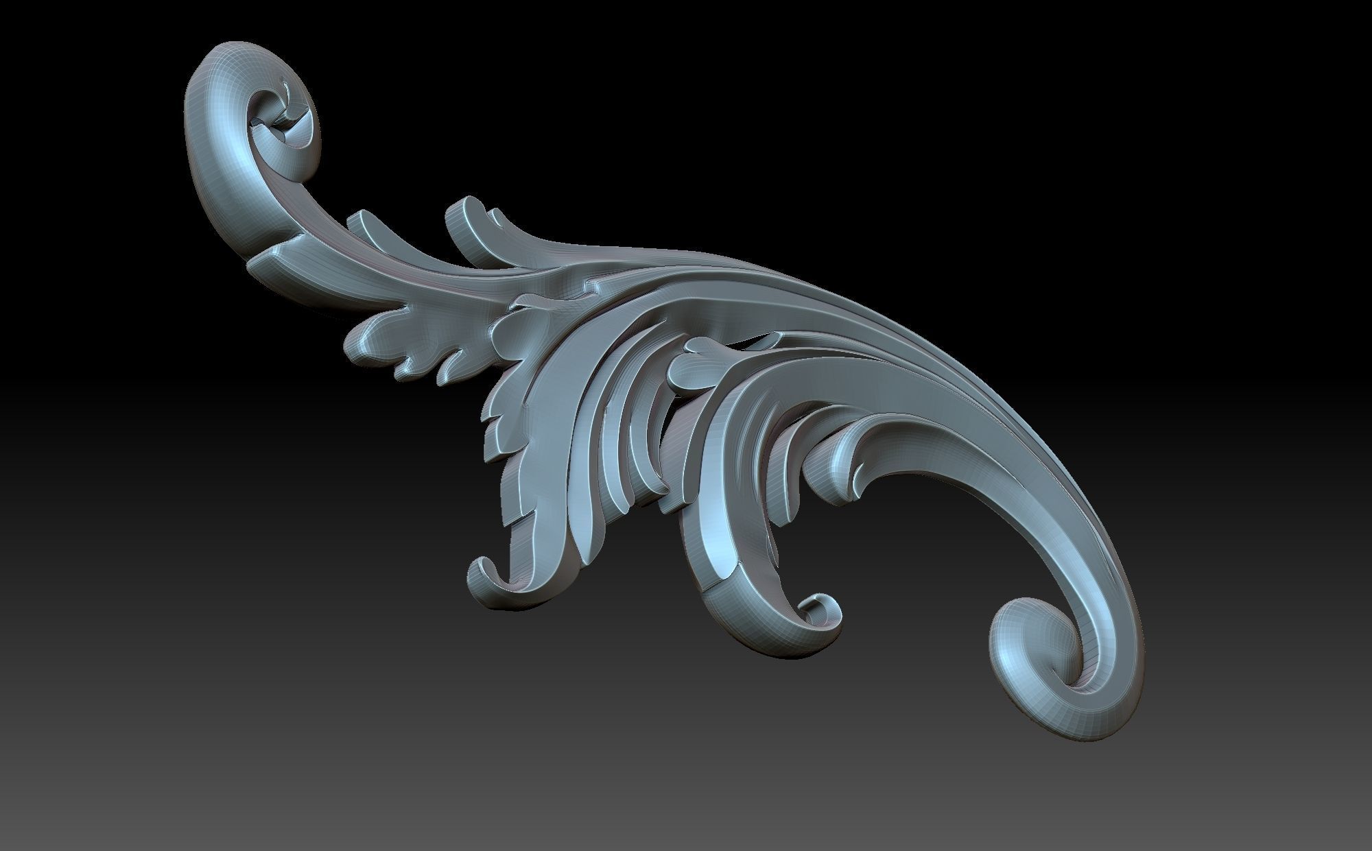 Floral ornament 3D print model_5