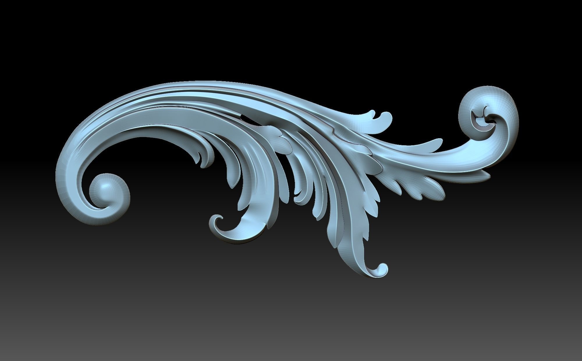 Floral ornament 3D print model_4