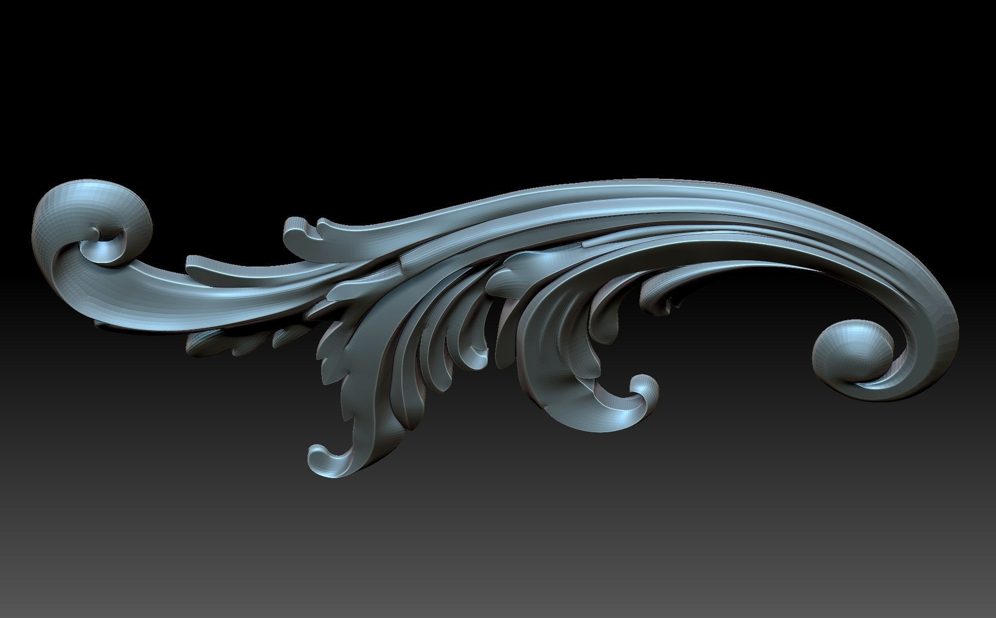 Floral ornament 3D print model_6