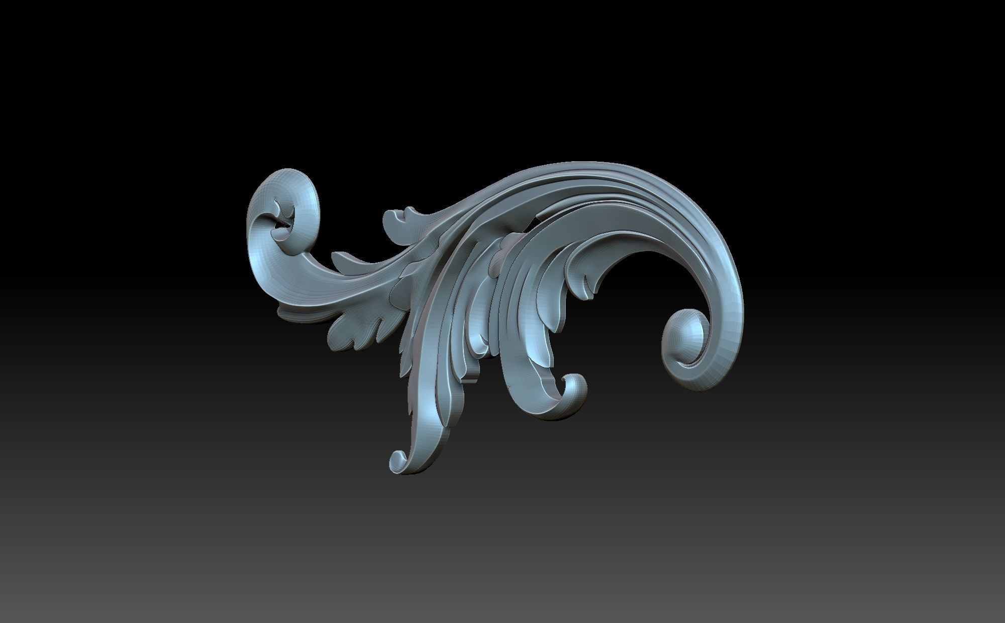 Floral ornament 3D print model_1