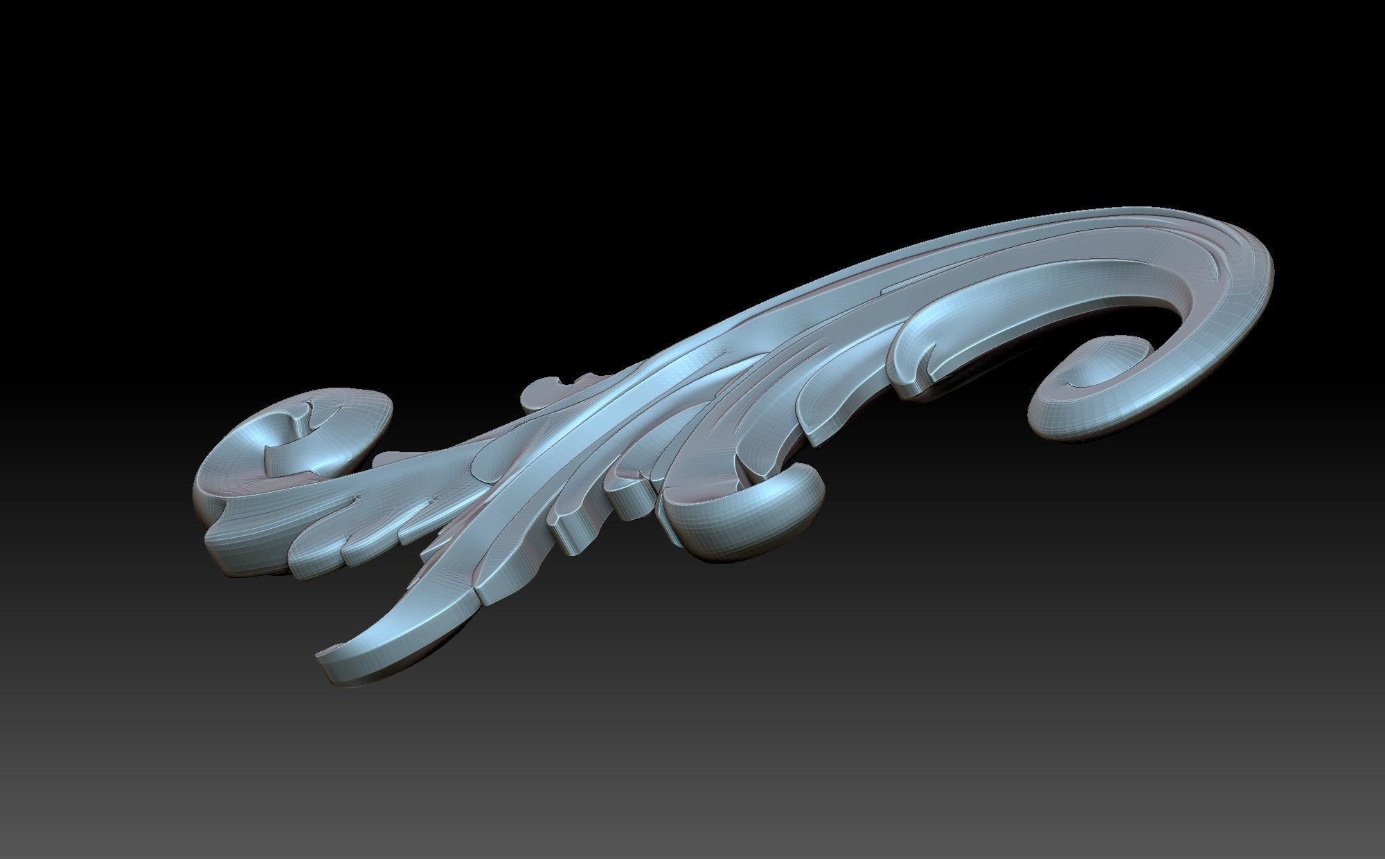 Floral ornament 3D print model_7