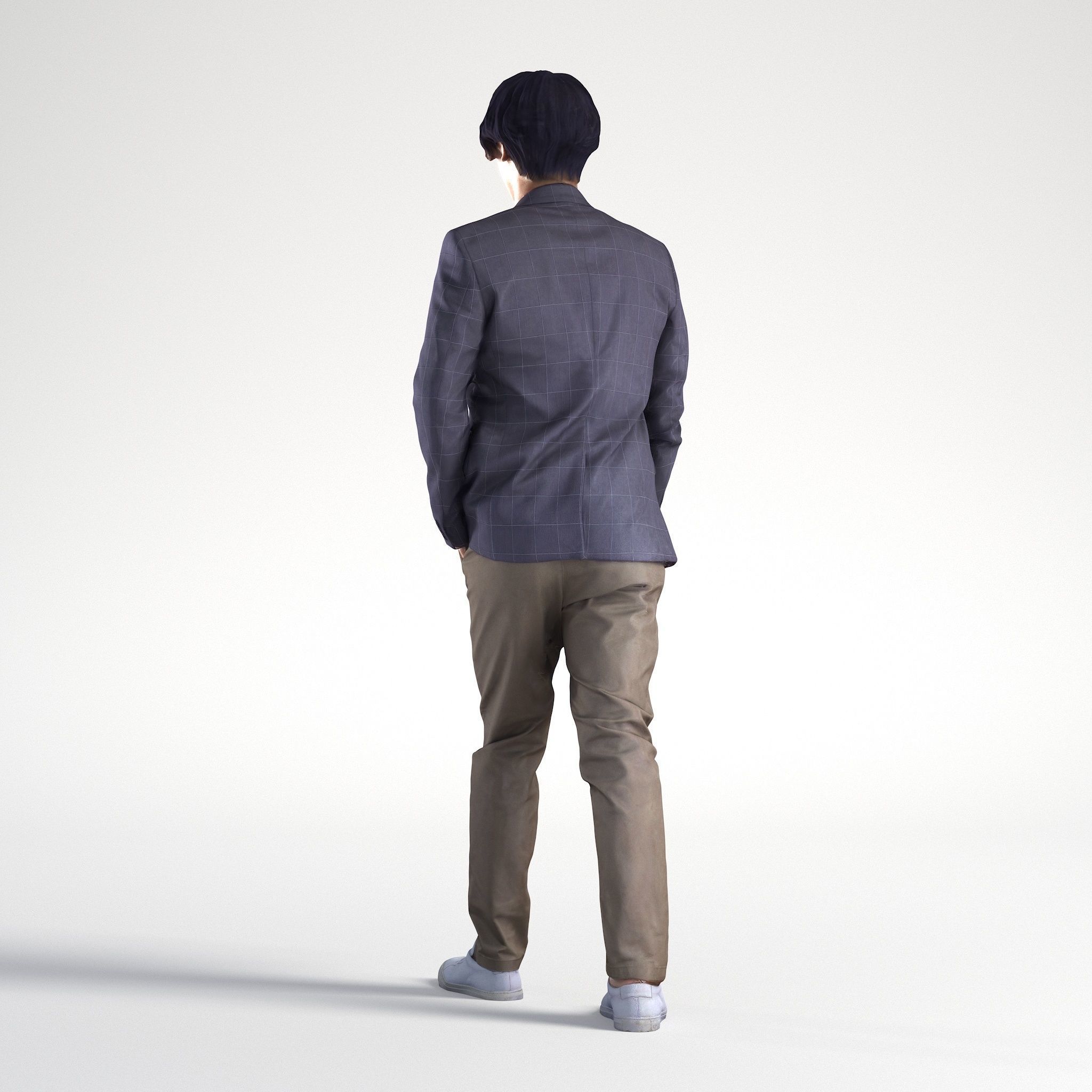 Man Business Suit Walking Office Cafe Low poly Chris 2326 3D model_5