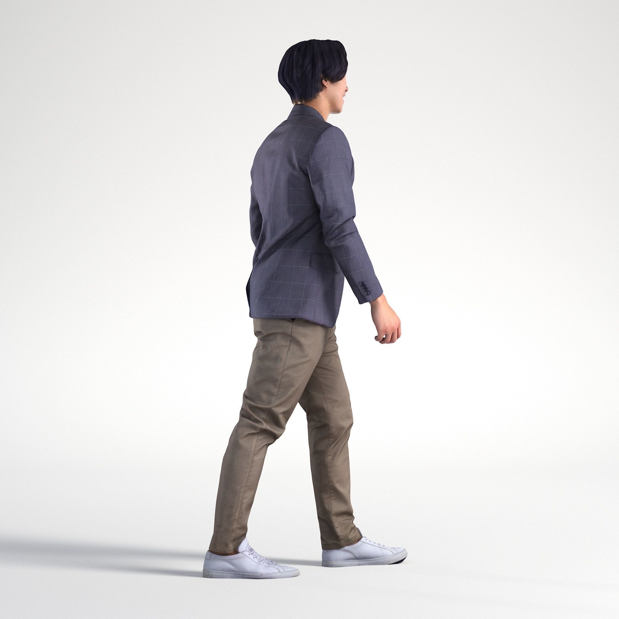 Man Business Suit Walking Office Cafe Low poly Chris 2326 3D model_3